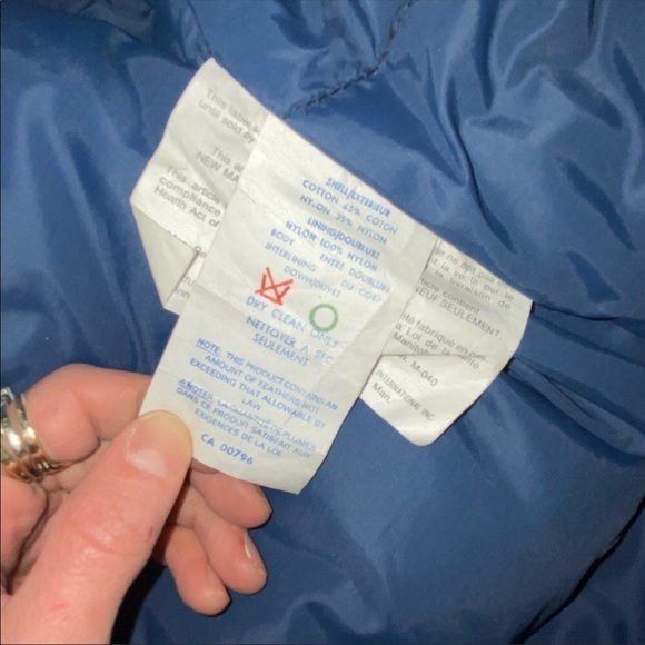 1970’s Canadian Trails Goose Down Coyote Fur Trim Blue Bomber XS / S Vintage - Picture 13 of 16